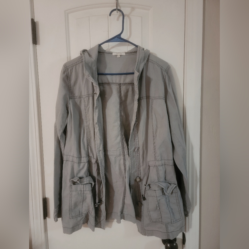 Women's Gray Hooded Jacket